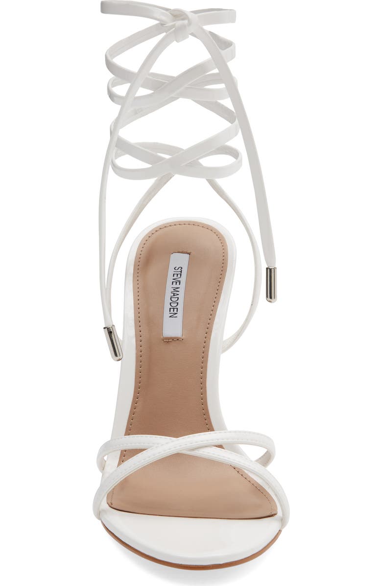 Steve Madden Neri Wrap Heeled Sandal, Alternate, color, White Patent