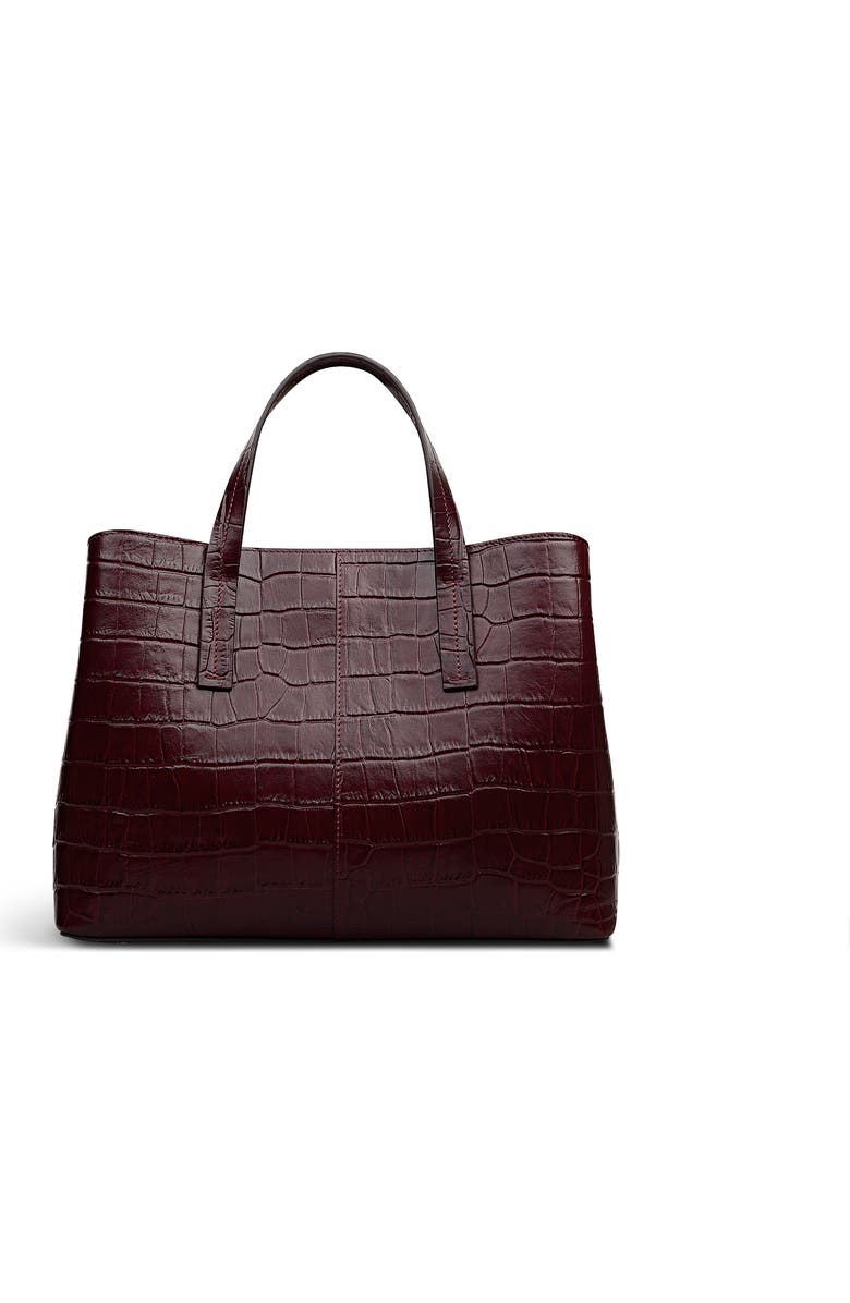 Radley Dukes Place - Faux Croc Medium Ziptop Satchel Bag, Alternate, color, Dark Cherry