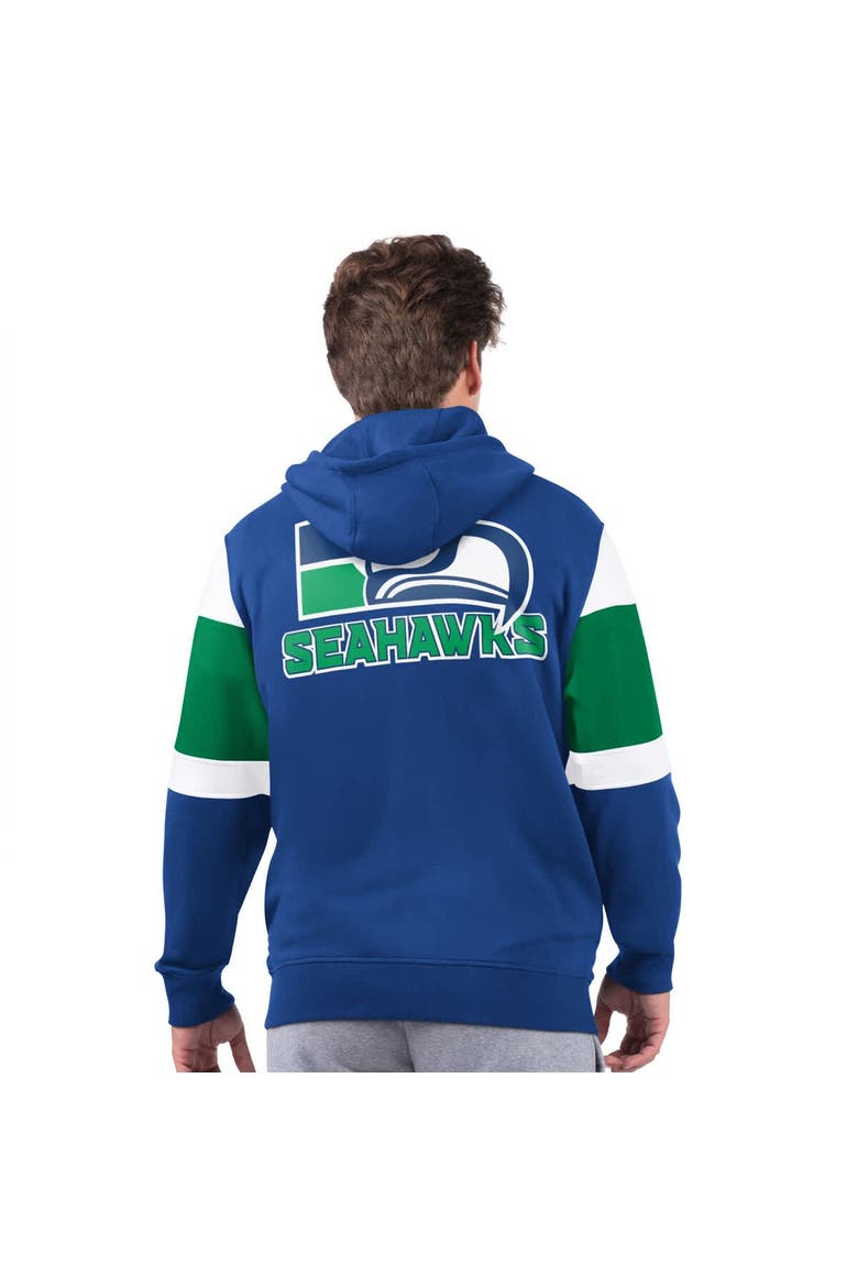 Men's Starter Royal Seattle Seahawks Extreme Vintage Logo Full-Zip Hoodie, Alternate, color, Royal
