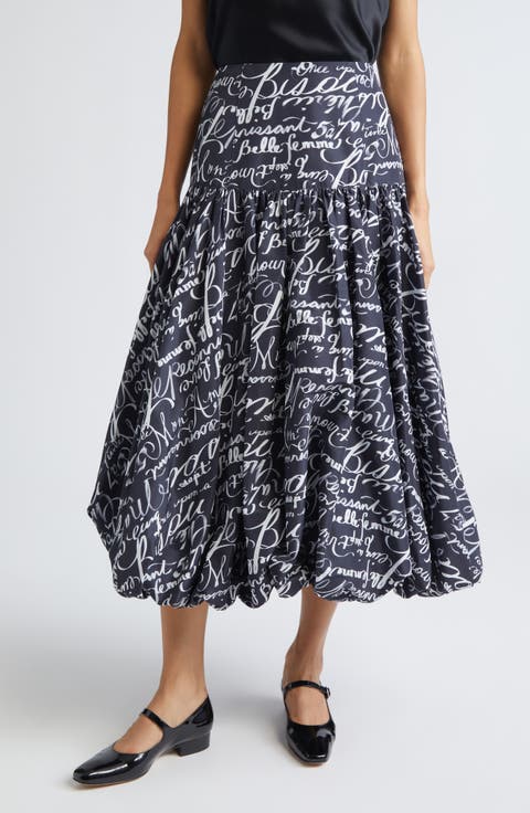 Love Journal Ellah Bubble Hem Midi Skirt