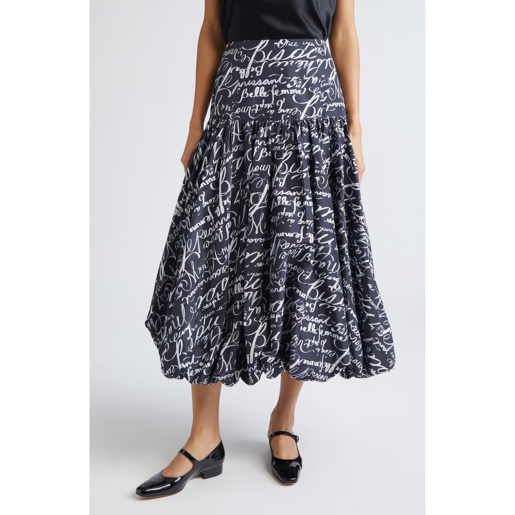 Cinq À Sept Love Journal Ellah Bubble Hem Midi Skirt In Gray