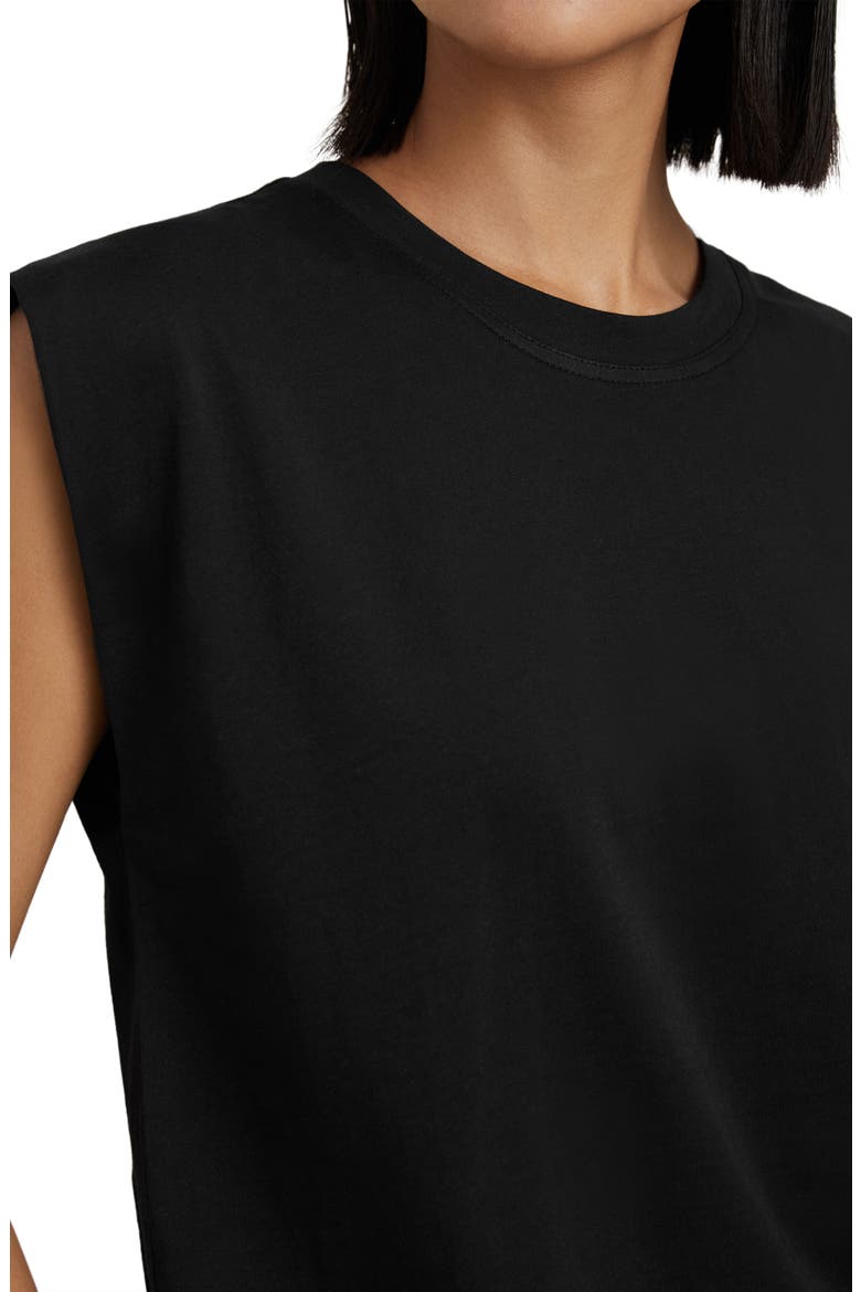Morgan Cap Sleeve Cotton T-Shirt, Alternate, color, BLACK