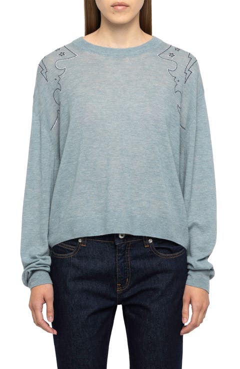 Swapy Sequin Embellished Cashmere Sweater