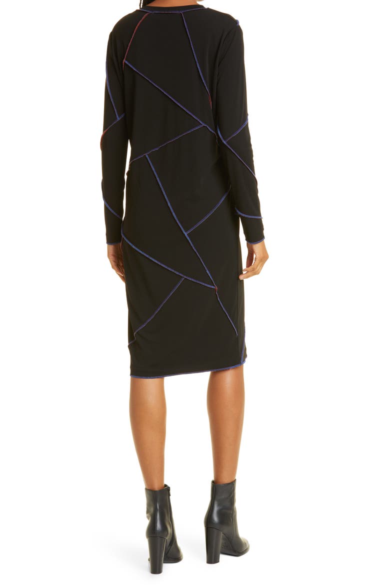 Long Sleeve Matte Jersey Dress, Alternate, color, BLACK