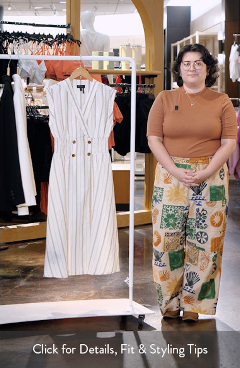 Stripe Linen & Cotton Flare Dress, sales video thumbnail