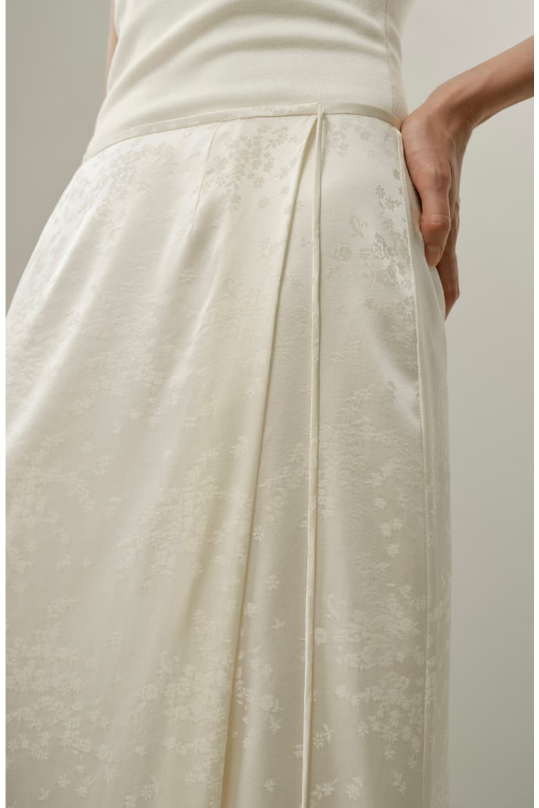 Women's Ying Jacquard Silk Skirt, Alternate, color, Lily White