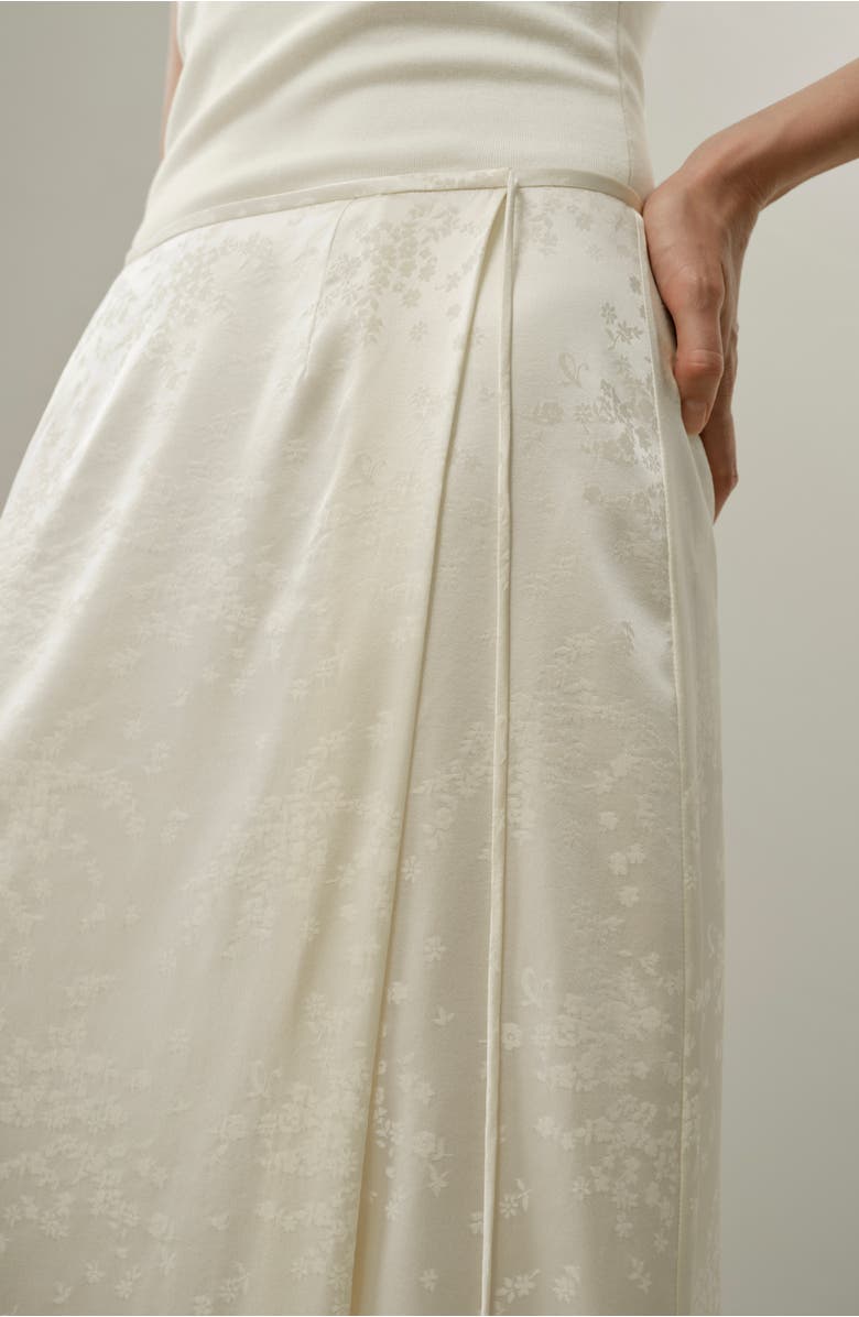 Lilysilk Ying Jacquard Silk Skirt, Alternate, color, Lily White