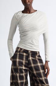 Collina Strada Cardio Wrapped Floral Scribble Mesh Top