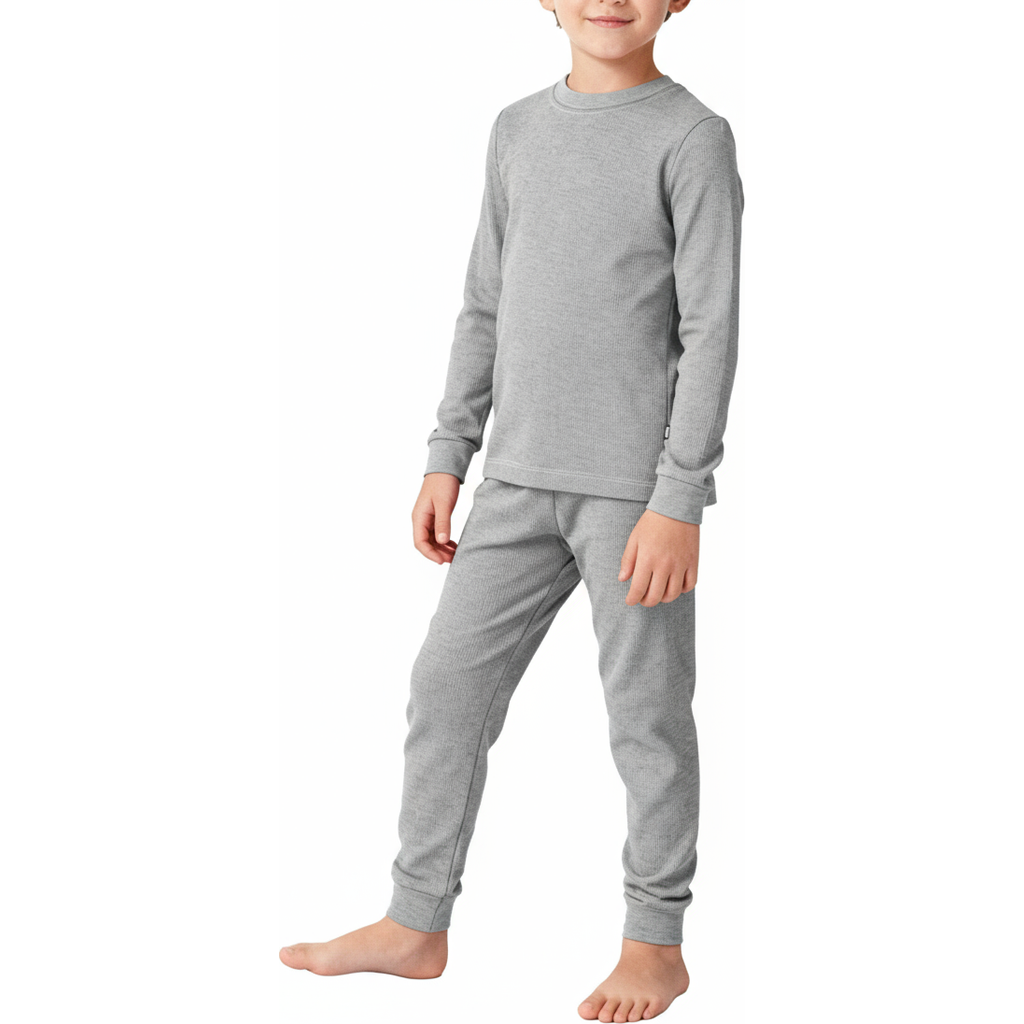 City Threads Babies' Boys Soft & Cozy Thermal Long Johns 2-piece Set In Gray