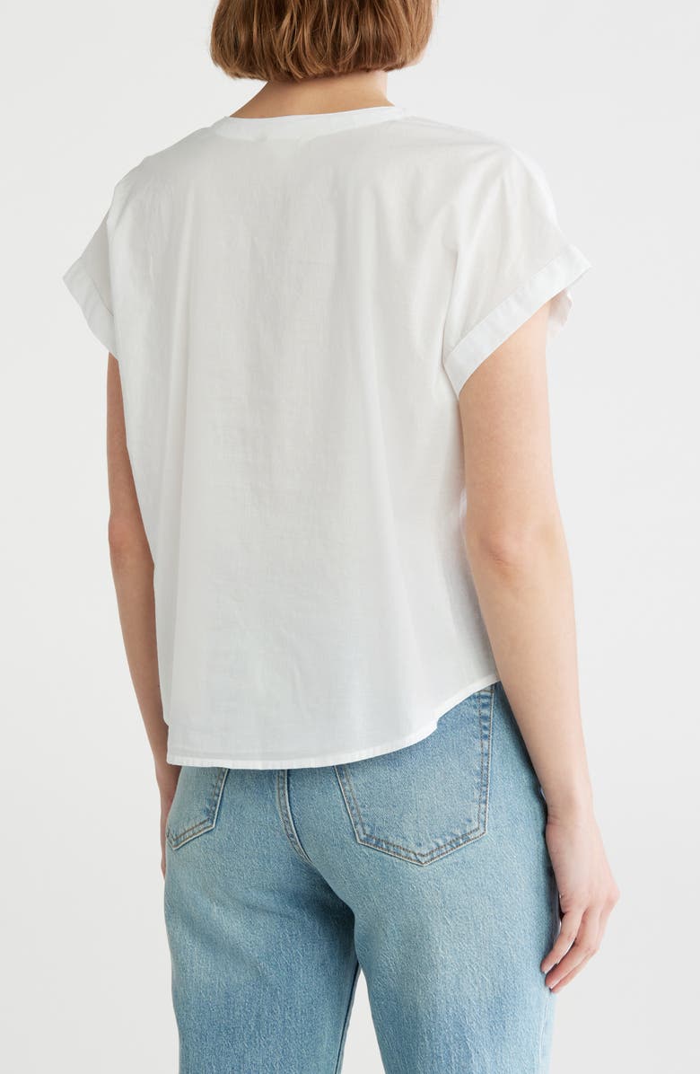 Lucky Brand Sun Print Short Sleeve Button-Up Shirt, Alternate, color, White Multi