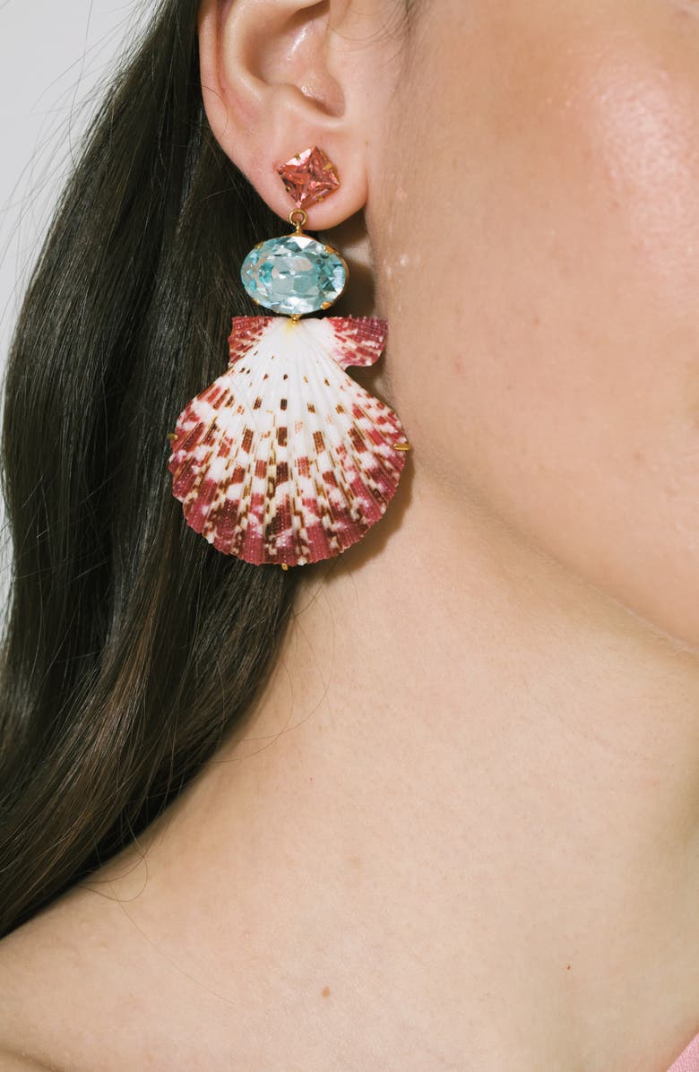 Jennifer Behr Aegean Shell Drop Earrings, Alternate, color, Sunset