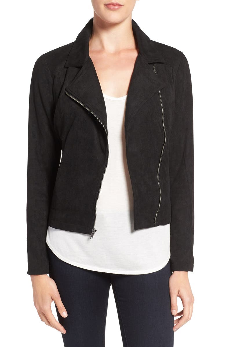 cupcakes and cashmere 'Venita' Faux Suede Moto Jacket, Main, color,