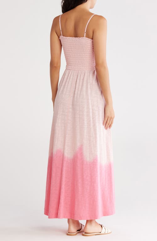Atm Anthony Thomas Melillo Tonal Drop Slub Jersey Smocked Maxi Dress In Pink