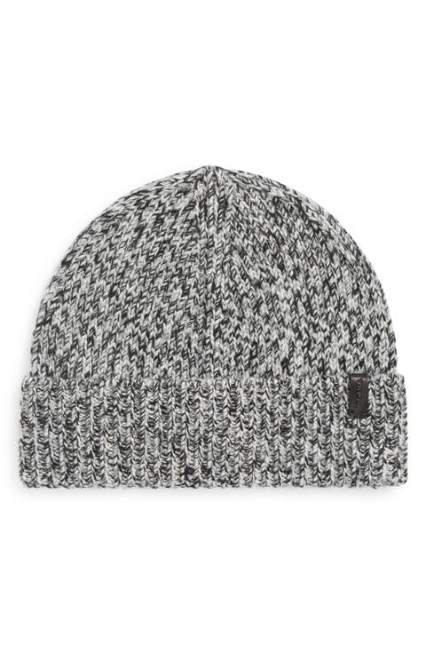 Brushed Marled Cashmere Cuffed Hat