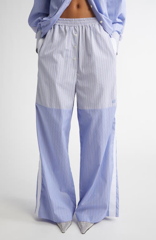Stella Mccartney Relaxed Fit Trousers Featuring Striped Detailing In Multicolor Blue