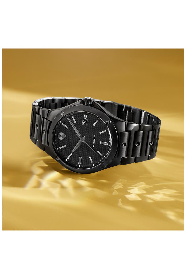 S.E. Automatic Bracelet Watch, 41mm, Alternate, color, BLACK