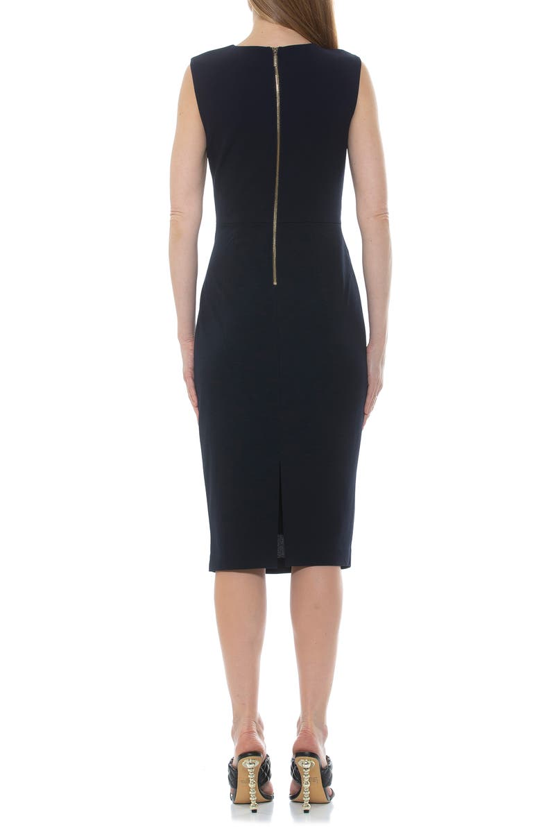 Alexia Admor Diane Asymmetric Sleeveless Midi Sheath Dress, Alternate, color, Navy
