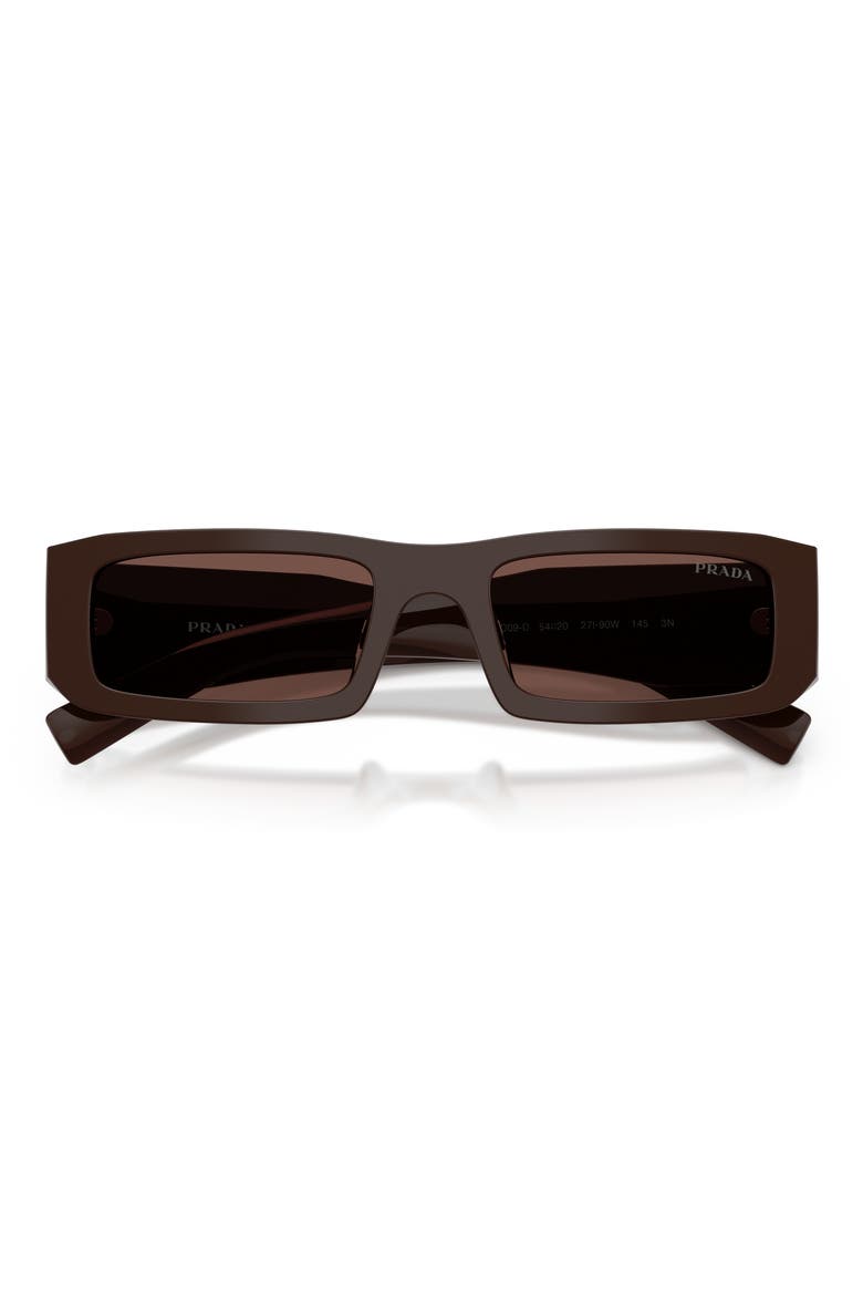 54mm Rectangular Sunglasses, Alternate, color, CIGAR / BLACK CHOCOLATE