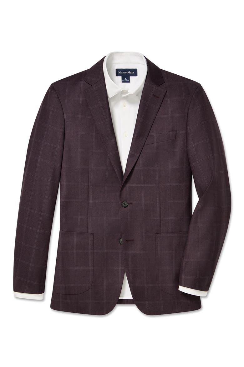 Lavelle Wool Blazer, Alternate, color, MERLOT TATTERSALL