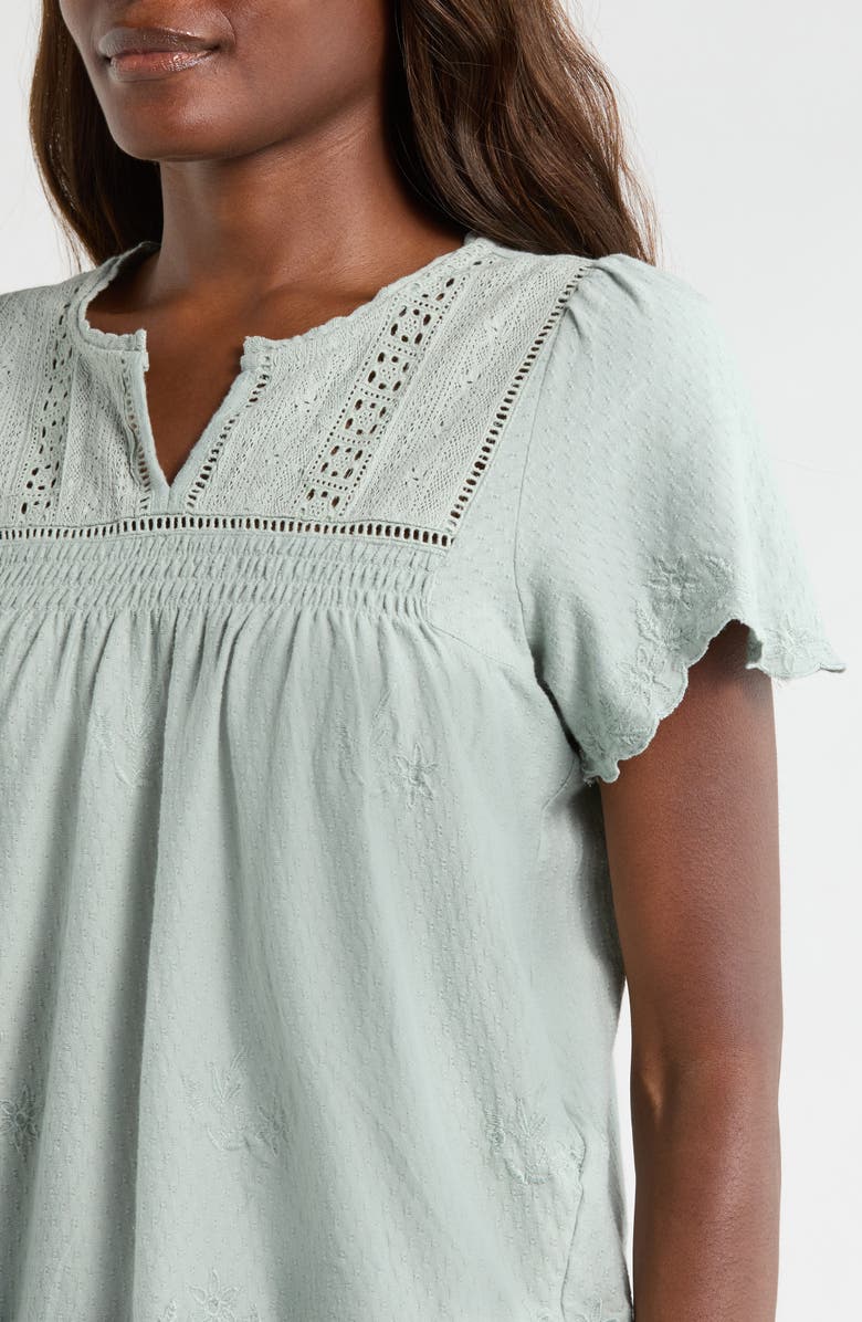 Lucky Brand Lace Trim Top, Alternate, color, Abyss