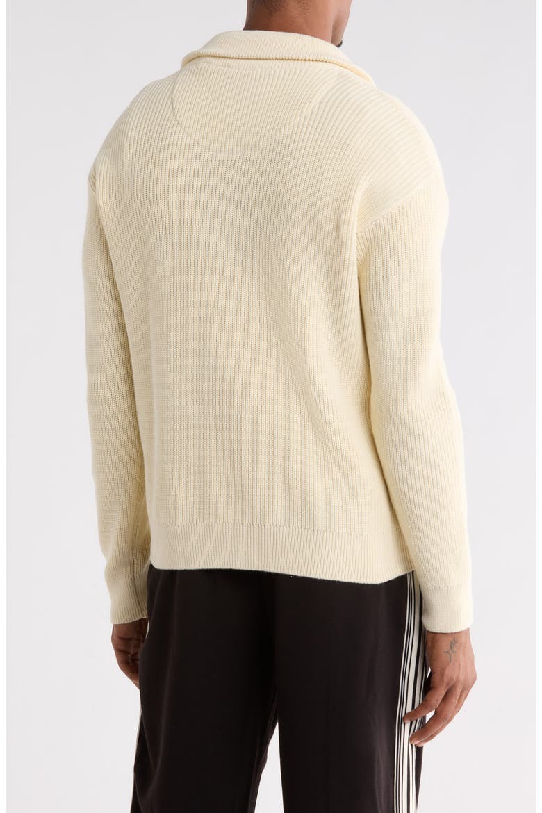 Quarter Zip Cotton Sweater, Main, color, OFF WHITE