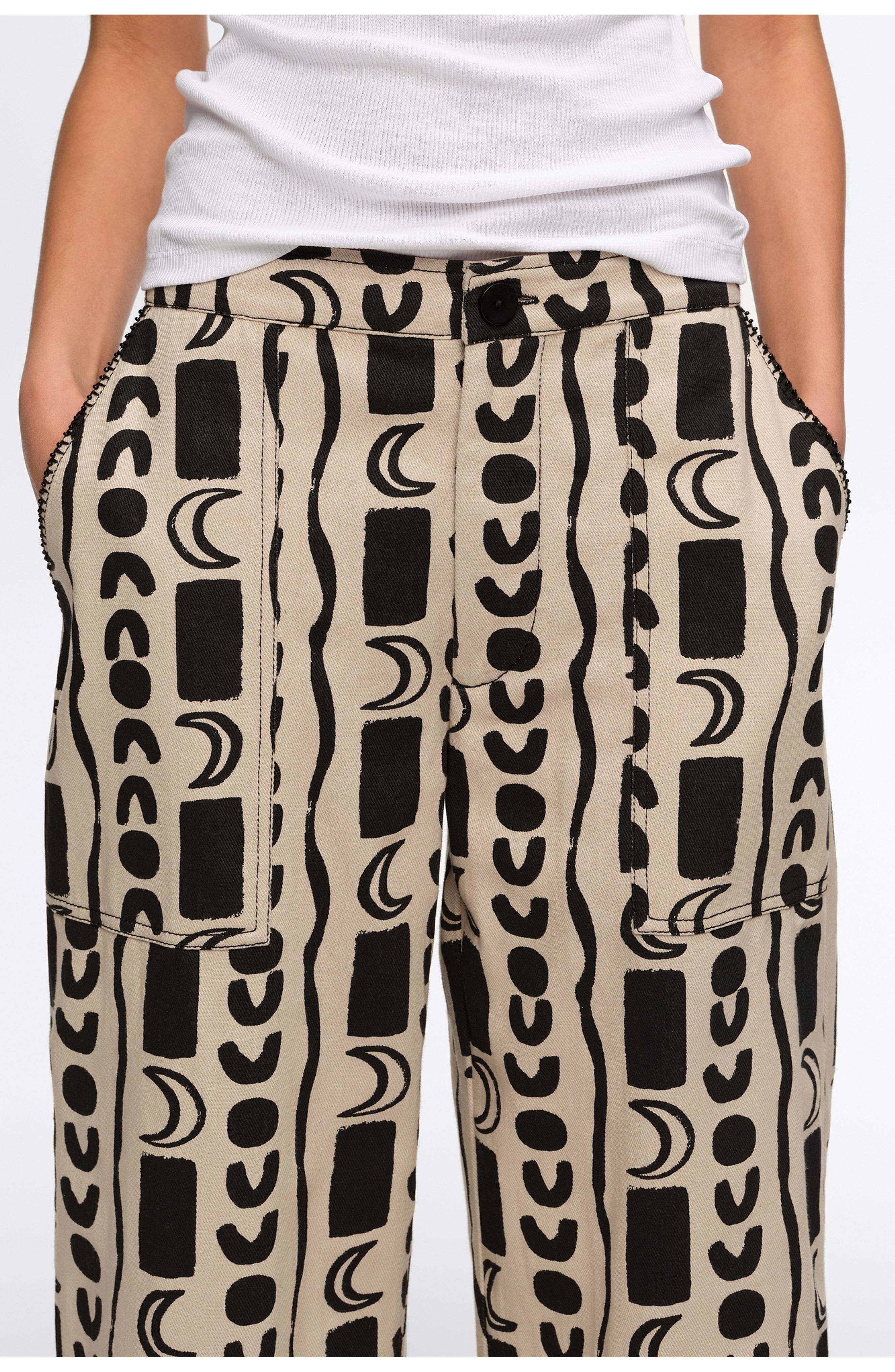 Moon Stripes Straight-Leg Trousers With Elasticated Waist - image 2
