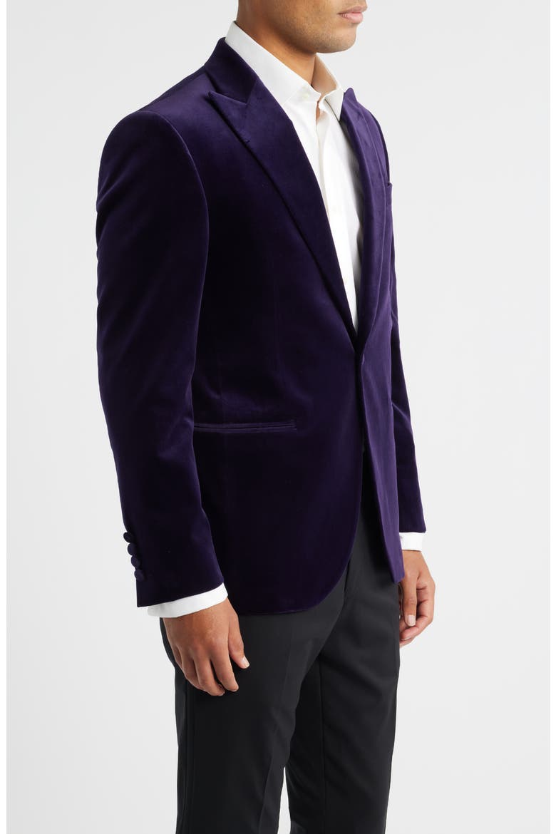 Erie Purple Stretch Velvet Dinner Jacket, Alternate, color, PLUM