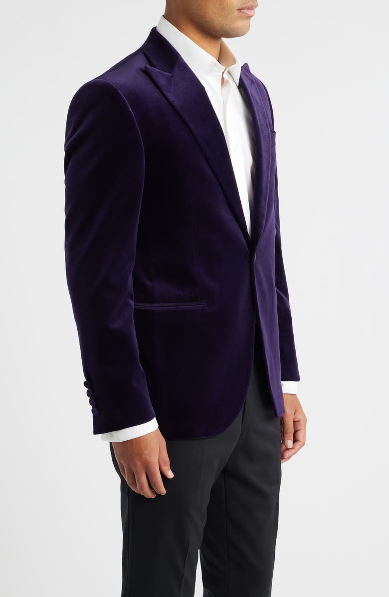 Jack Victor Erie Purple Stretch Velvet Dinner Jacket, Alternate, color, Plum