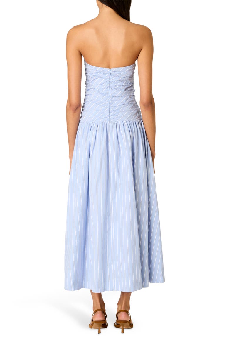 Mulholland Strapless Cotton Midi Dress, Alternate, color, CHAMBRAY