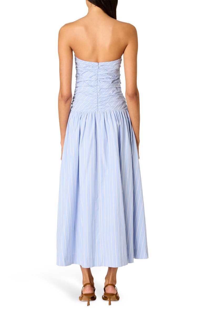 Nia Mulholland Strapless Cotton Midi Dress, Alternate, color, Chambray