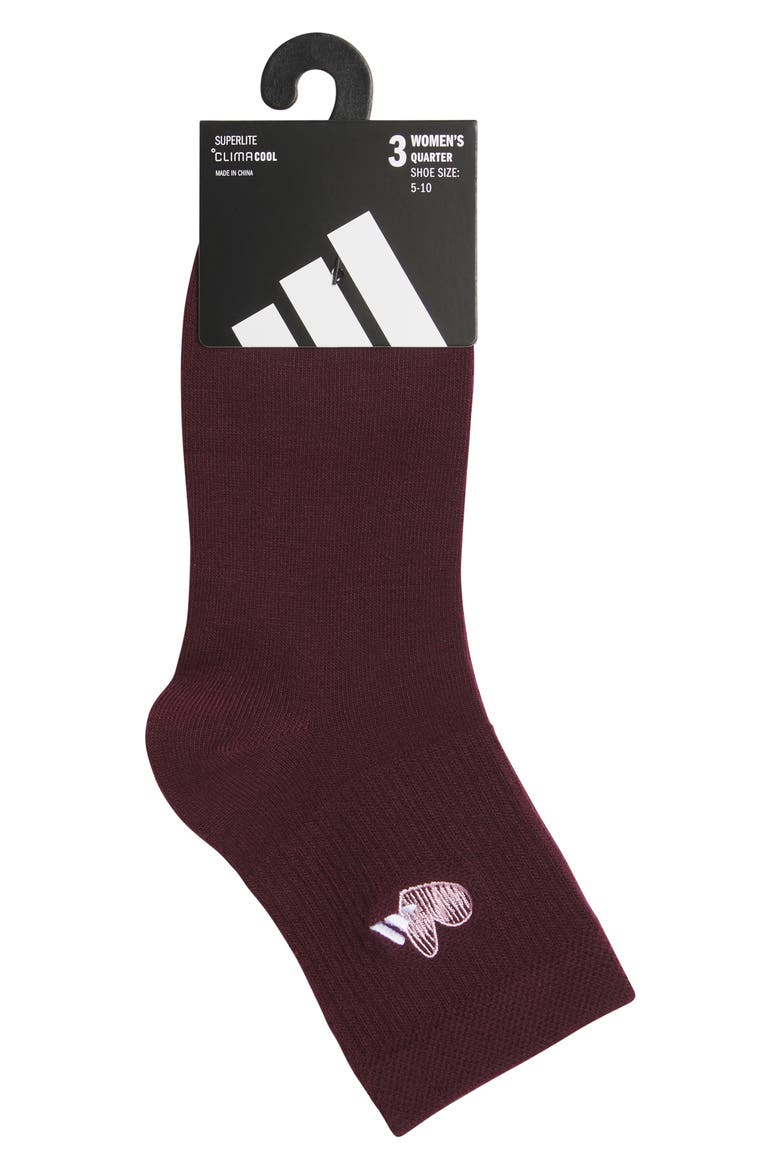 Love 3-Pack Superlite Climacool Quarter Length Socks, Alternate, color, MAROON/ CLEAR PINK/ WHITE