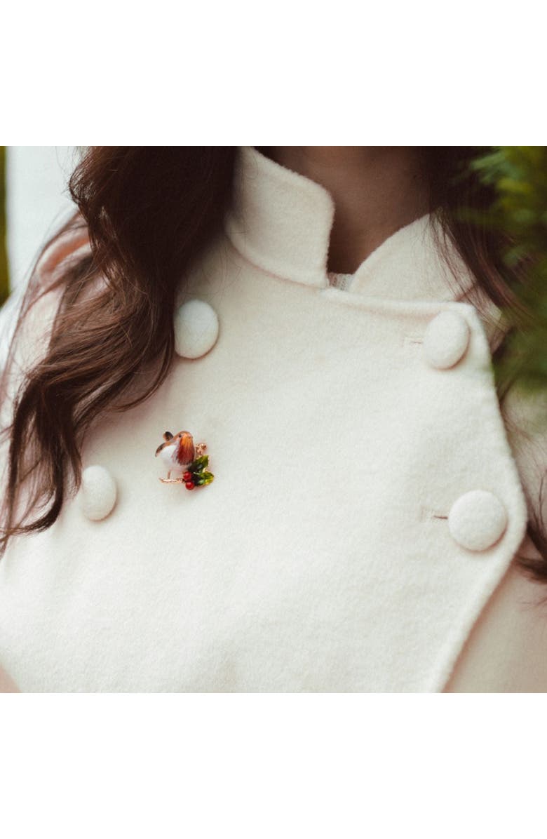 Bill Skinner Studio Robin Brooch, Alternate, color, Robin