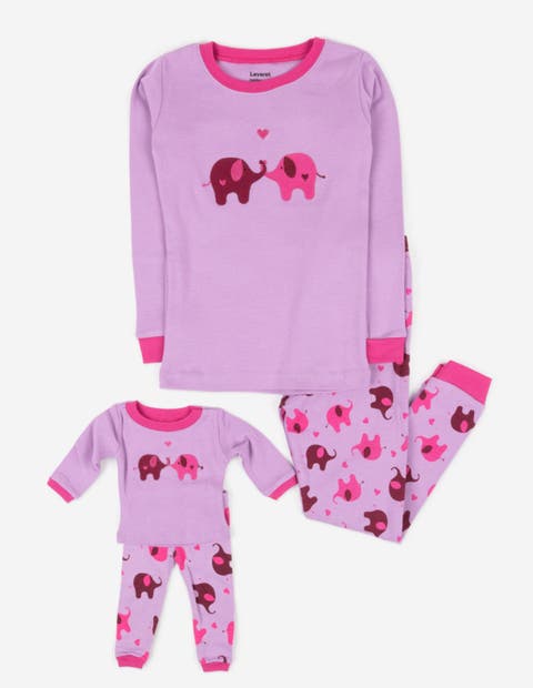 Girls 2-pc. Cotton Pajamas with Matching Doll Accessory - Animal Prints (Toddler, Little Kid & Big Kid)