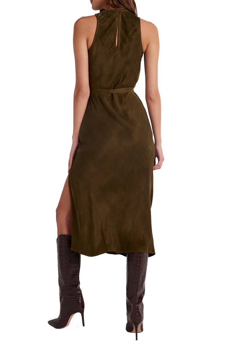 Bella Dahl Tie Waist Sleeveless Satin Dress, Alternate, color,