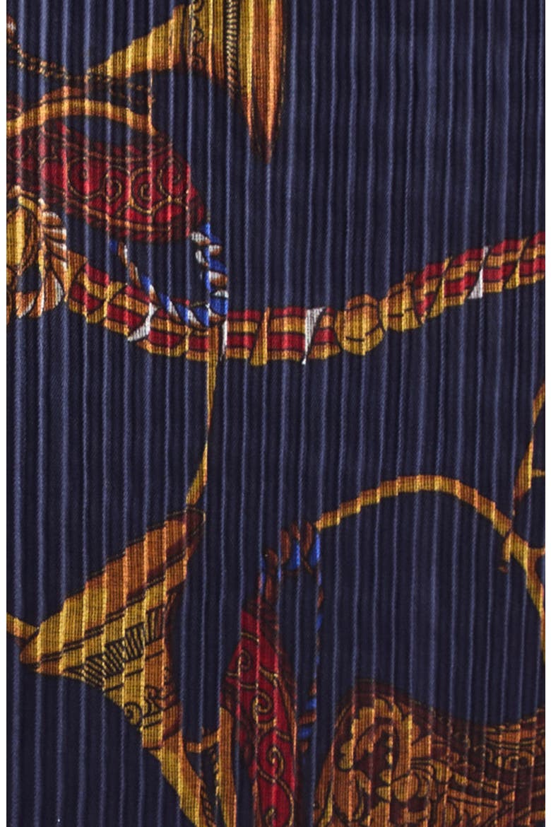 Pleated Scarf Midi Skirt, Alternate, color, GREEN MULTI PRINT
