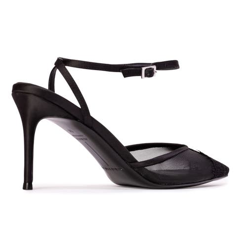 Black Suede Studio Cara 80 Mesh Pump In Black