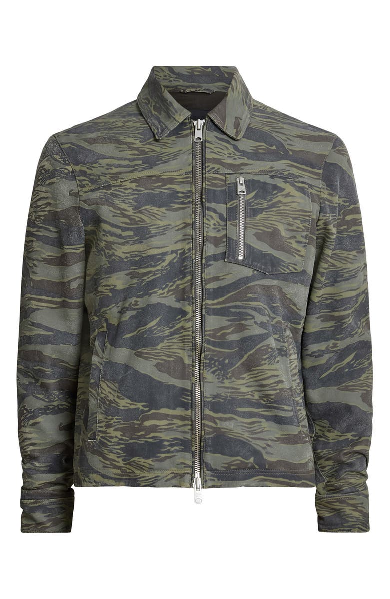 AllSaints Eddy Camo Leather Jacket, Alternate, color,