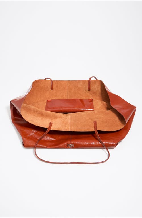 Bimba Y Lola Leather Maxi Shopper Bag In Orange