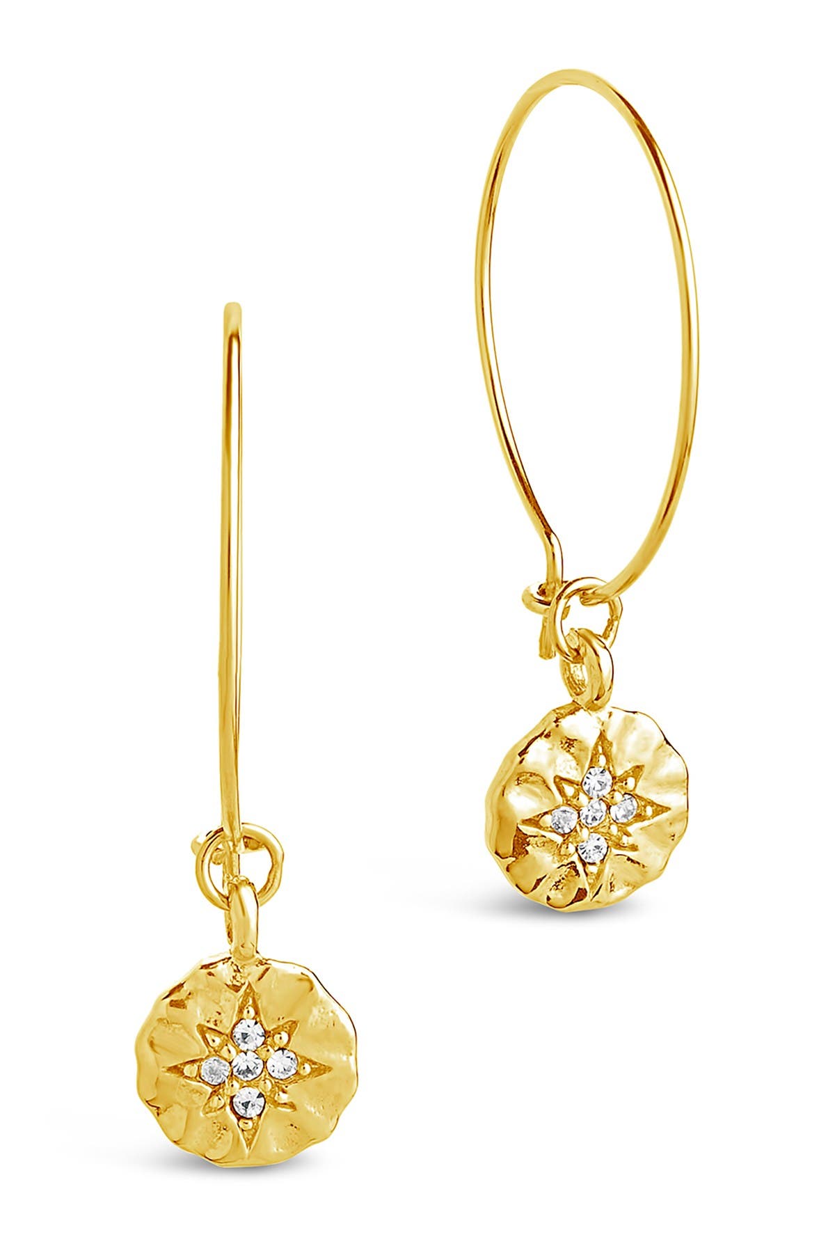 Sterling Forever 14K Gold Plated Sterling Silver CZ Burst Disk Charm ...