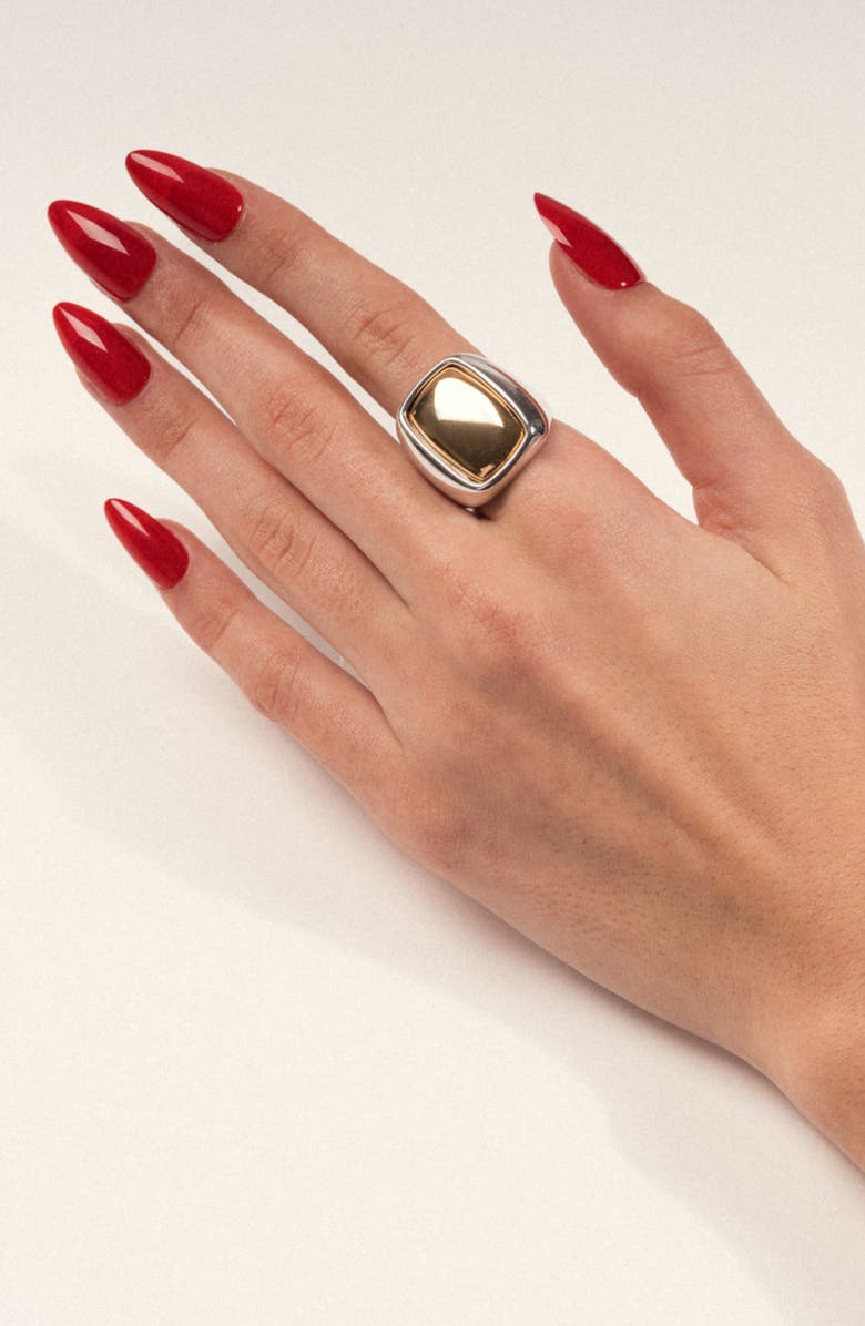 IVI Los Angeles Toy Signet Ring, Alternate, color, Gold/ Silver