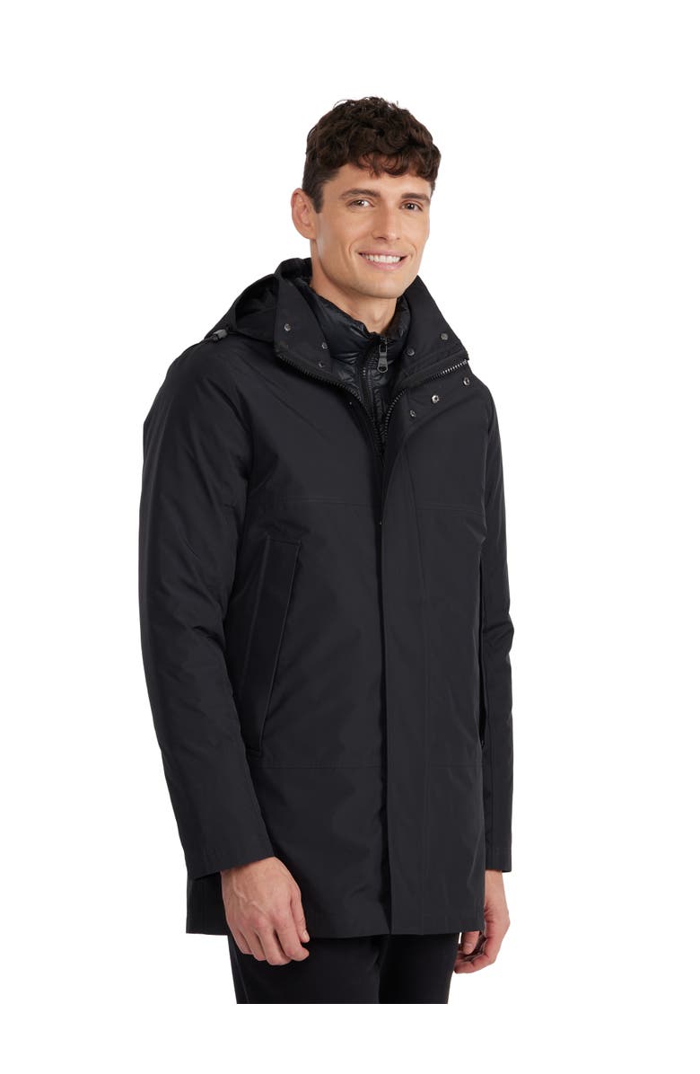 Pajar Men's Altair Mid Length Parka with Welded Detail and Detachable Hood, Main, color, Black