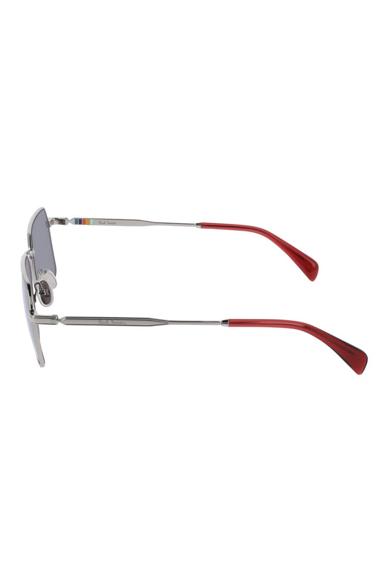 58mm Modified Rectangular Sunglasses, Alternate, color, SILVER/ GREY