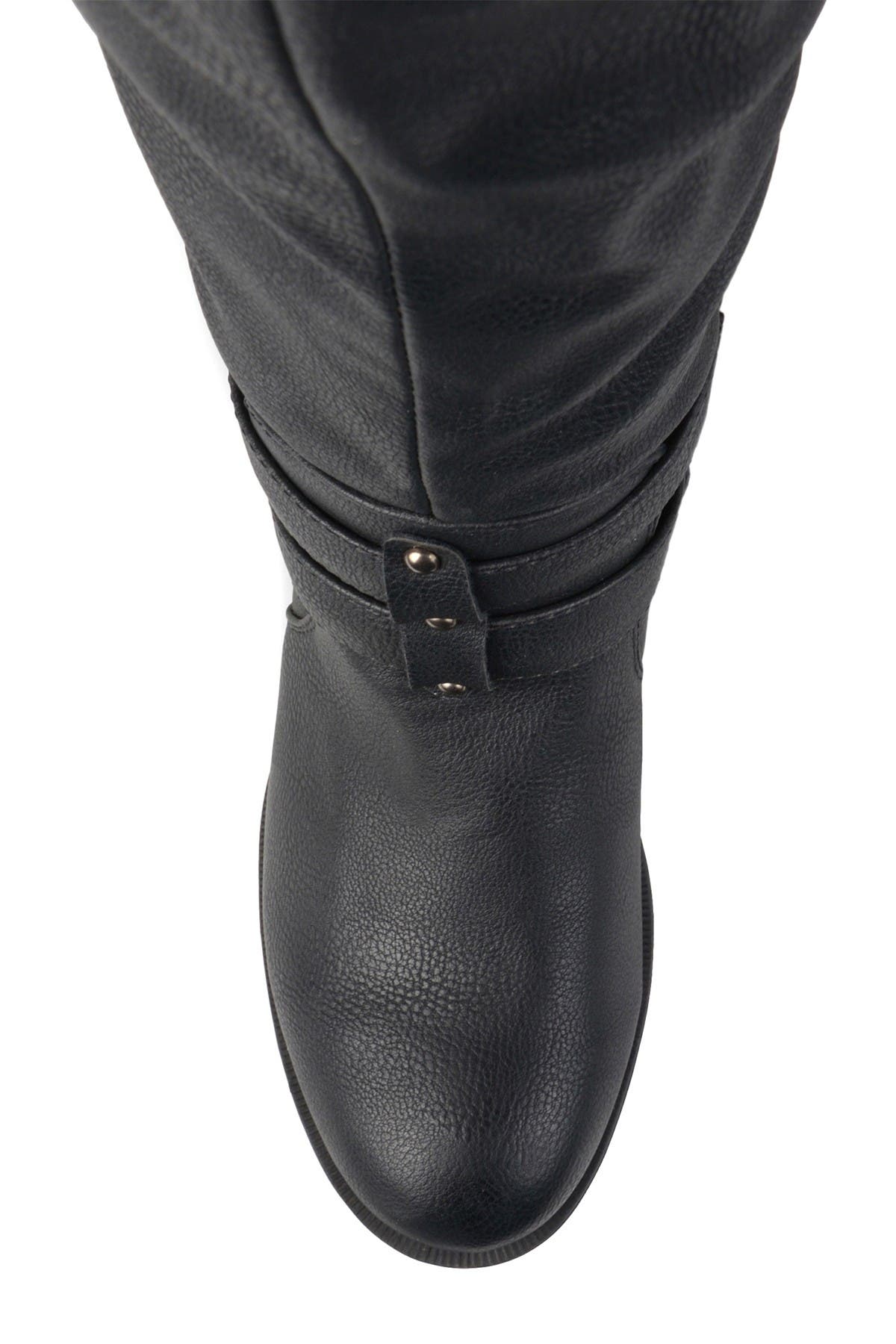 JOURNEE Bite Ruched Riding Boot, Alternate, color, Black