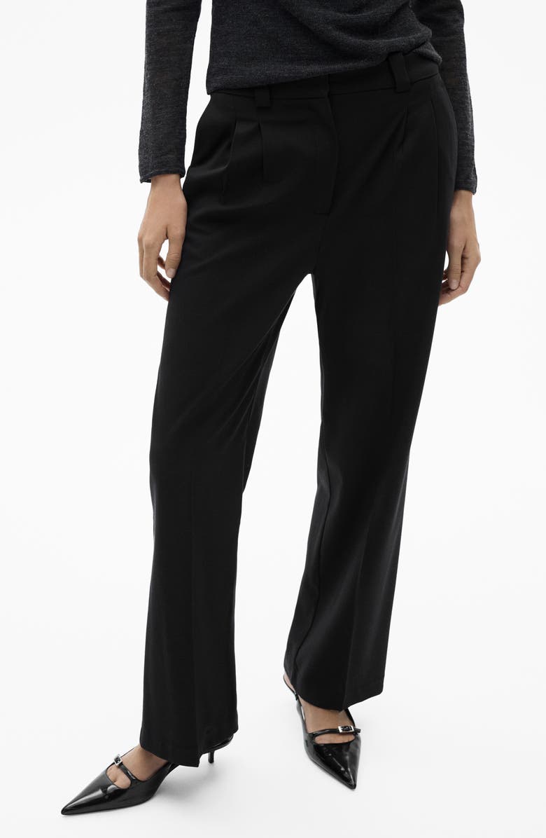 MANGO Pleated Straight Leg Pants, Main, color, 
