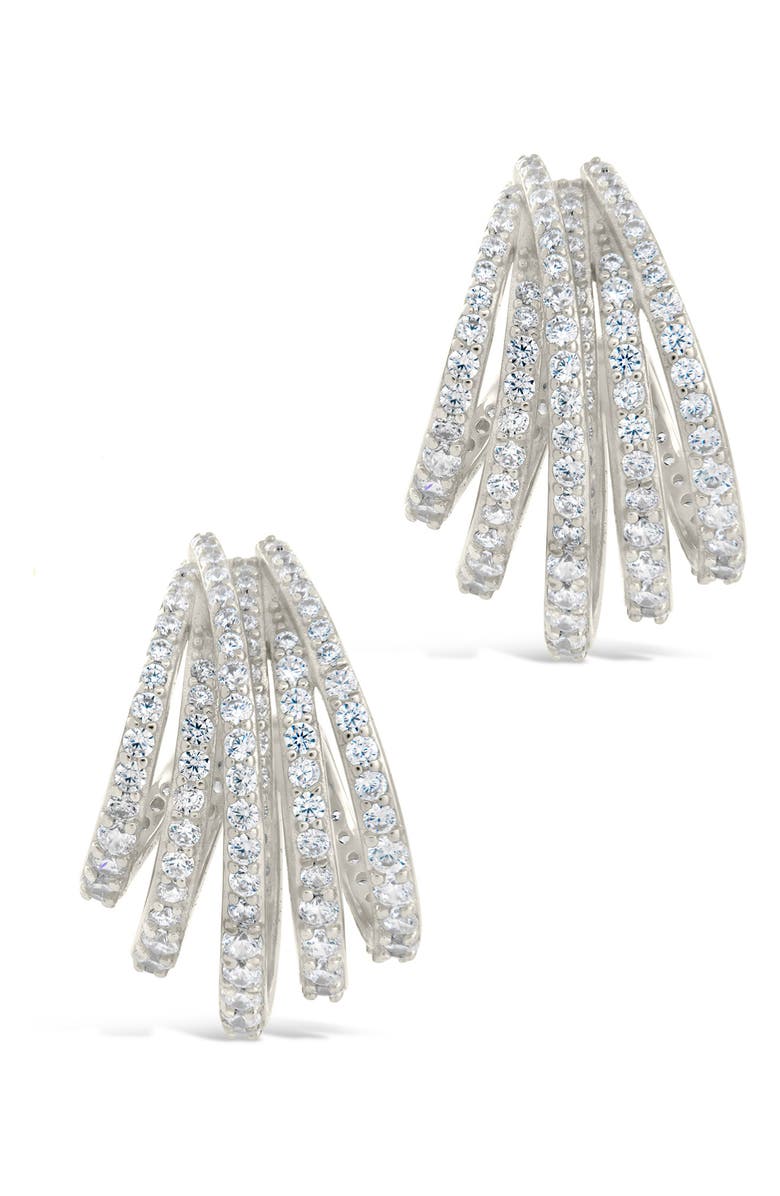 Sterling Forever Jenny Statement Hoop Earrings, Alternate, color, Silver