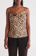 Renee C Leopard Print Satin Camisole