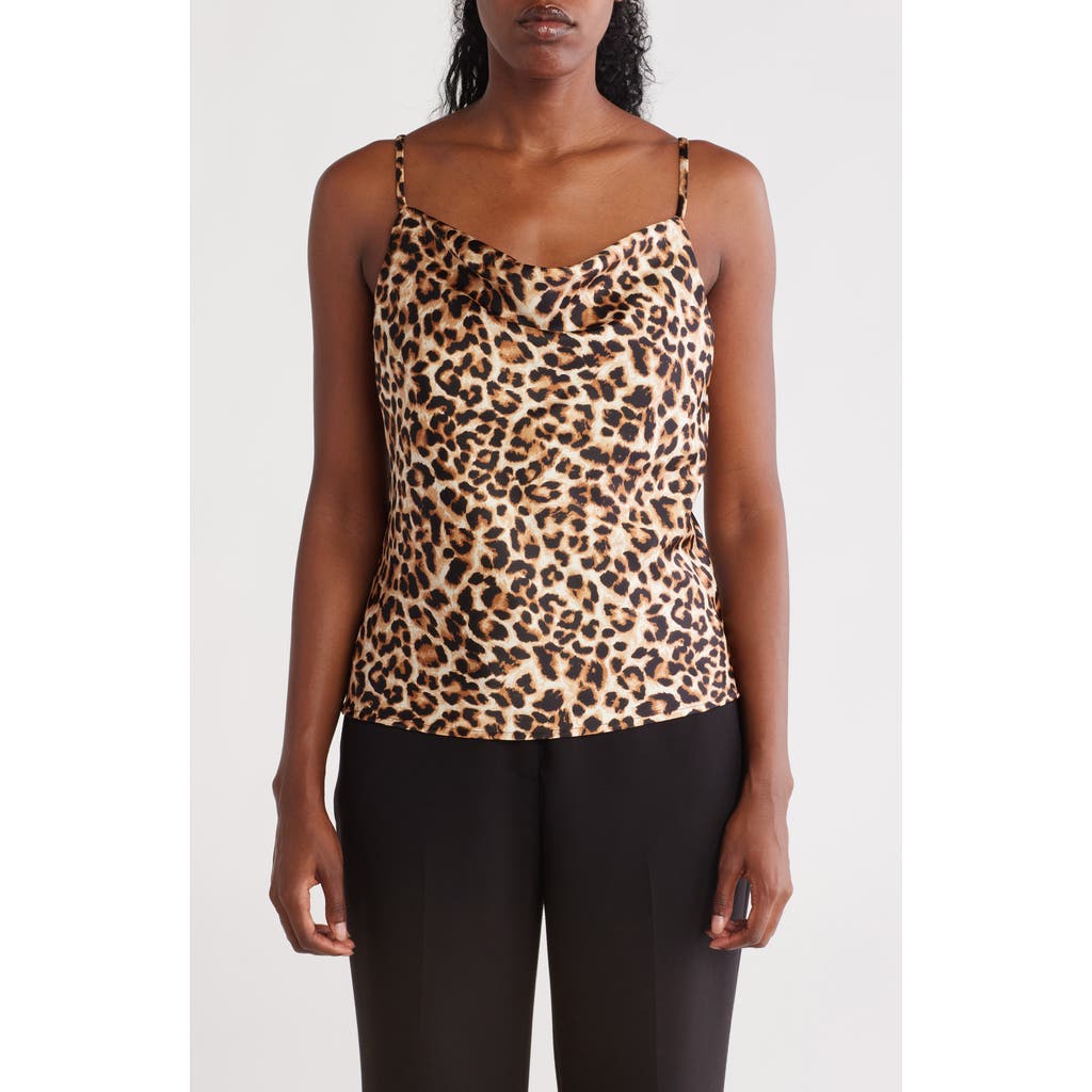 Renee C Leopard Print Satin Camisole