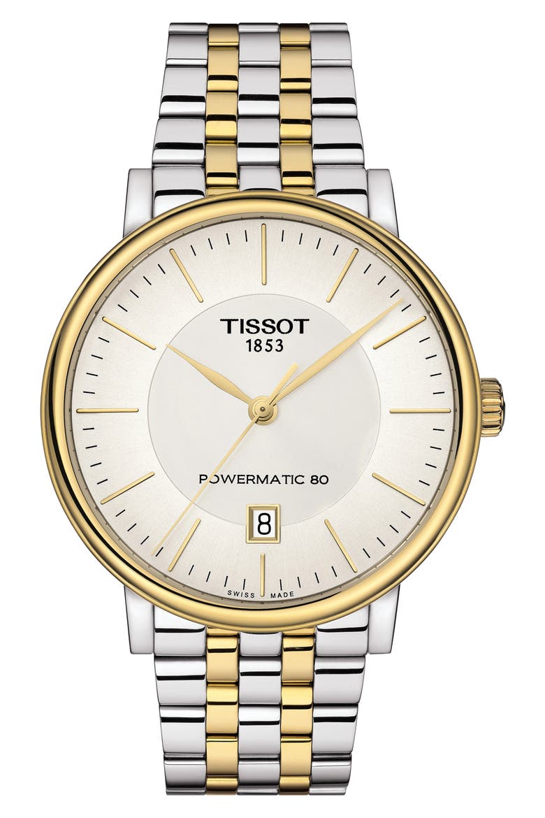 T-Classic Carson Powermatic Bracelet Watch, 40mm, Main, color, SILVER