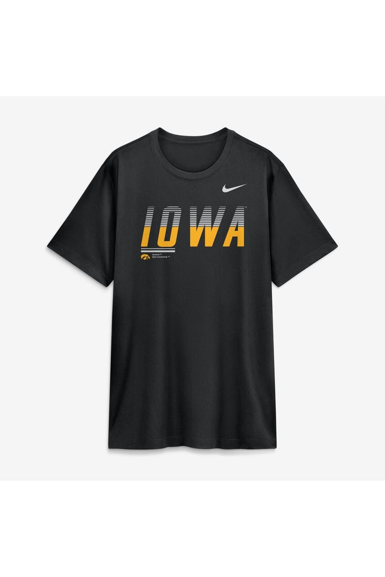Men's Nike Black Iowa Hawkeyes Sideline Legend Dri-FIT T-Shirt, Alternate, color, Black