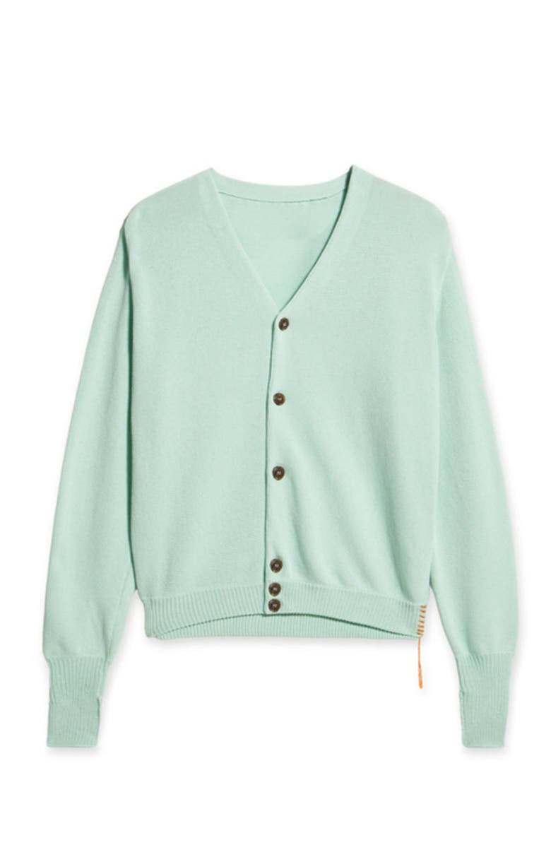 Fortela Oliver Cotton Knit Cardigan, Main, color, Turquoise